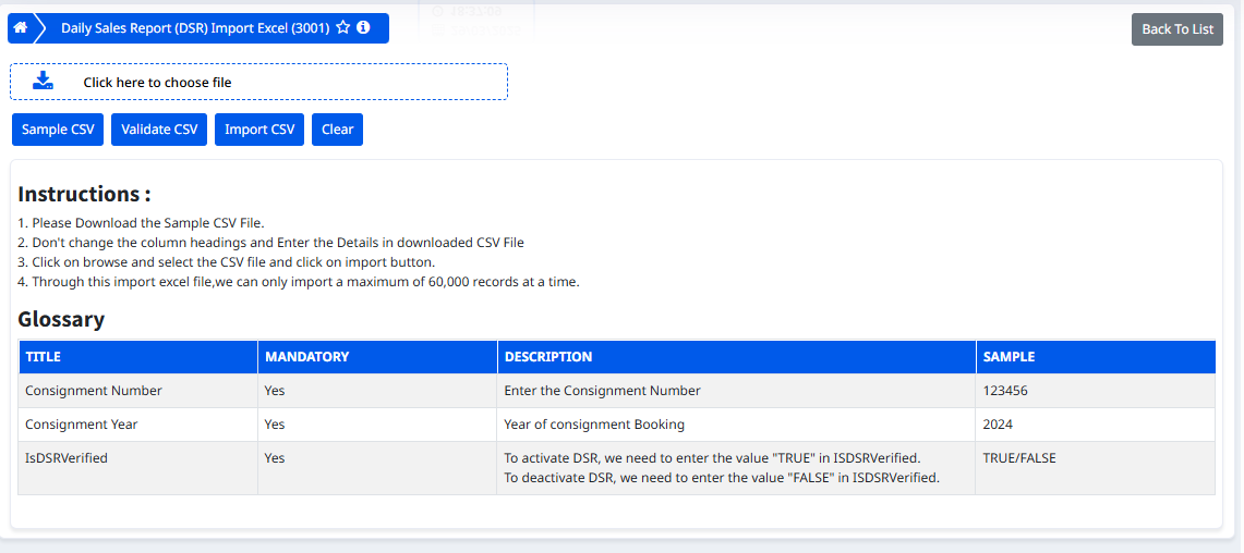 Courier management software daily sales report
