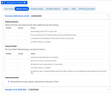 release in courier management platform