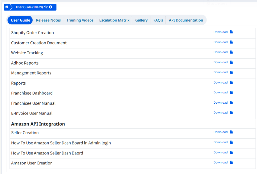 Courier management software Top Platform Screens
